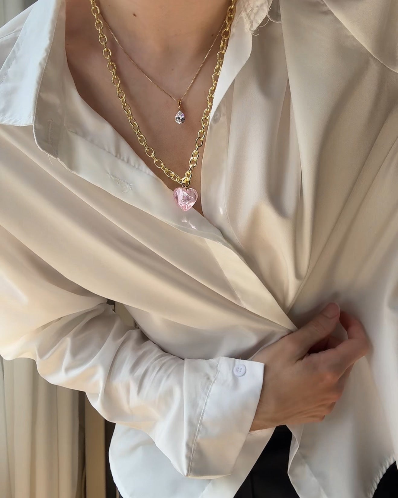 "PINK & BOLD" 14K Gold Gliederkette